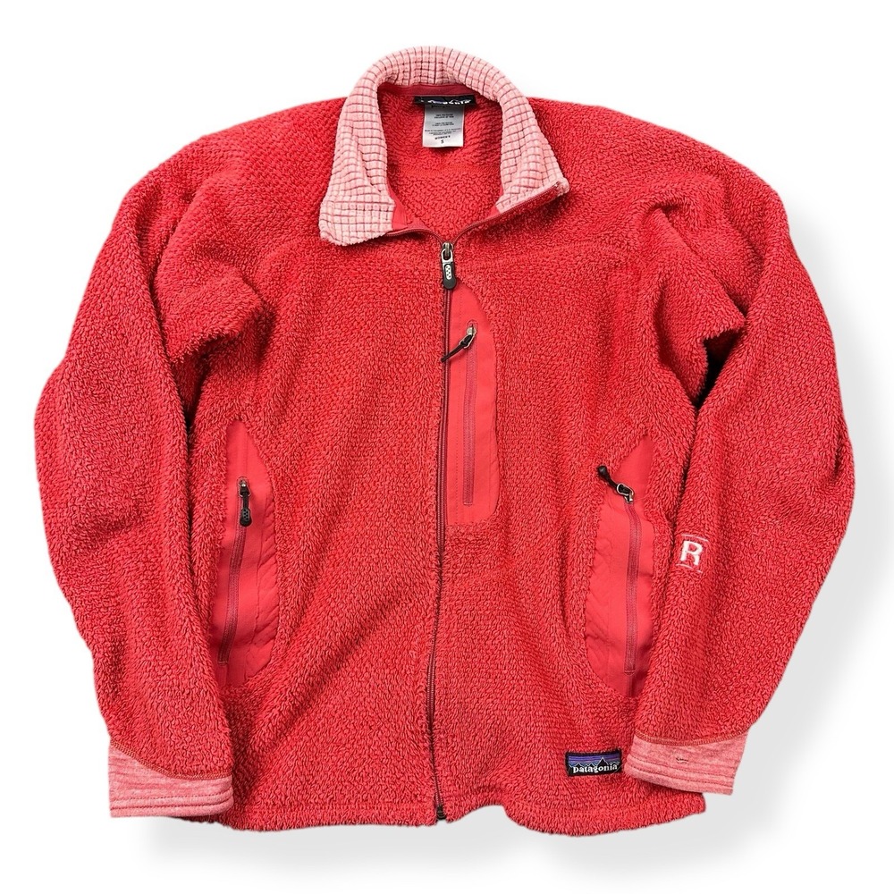 Patagonia Red Fleece Zip-Up Ski Jacket